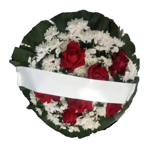 Coroa de flores de chão rosas vermelhas